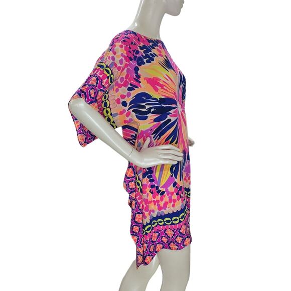 Lilly Pulitzer Caftan Dress Womens XXS XS Julie Silk Summer Sunset Multicolor - Picture 4 of 12